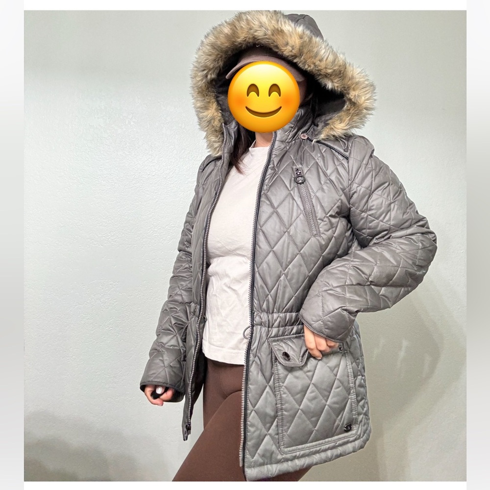 Laundry by Design Quilted Fur Hood Snow/Rain Jacket - Size Small